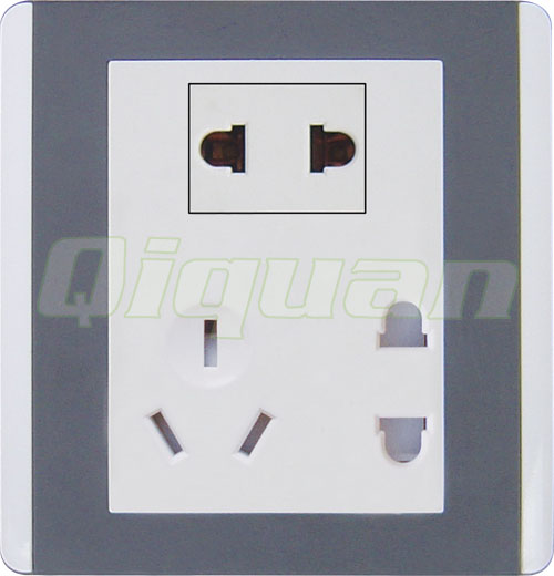 Double Wire Tthree Pole Socket 1Switch