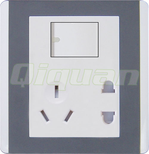 Double Wire Three Pole Socket 1 Switch