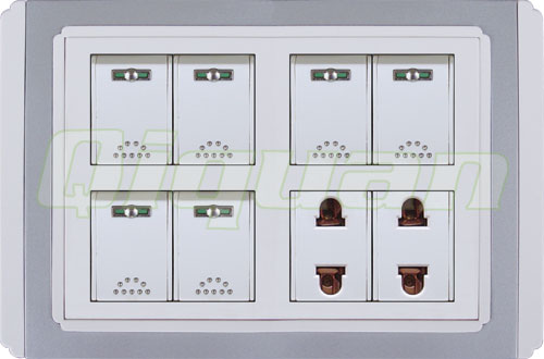 六位单控开关带二位插座