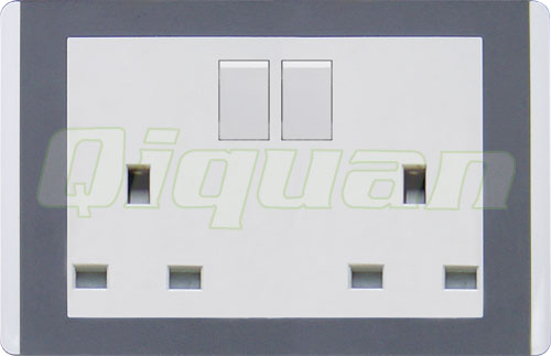 2 gang 13A socket with 2 switch