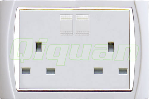 2 gang 13A socket with 2 switch